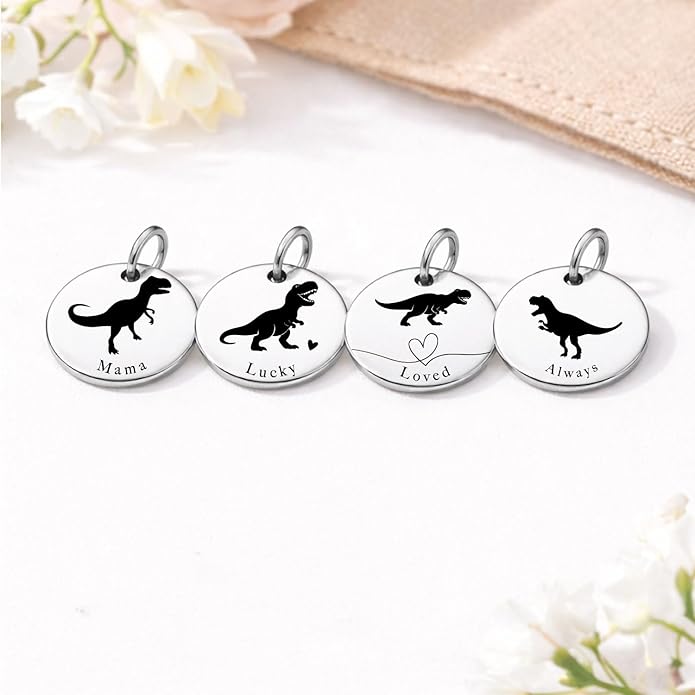 SM Design Mama Animal Charm Set – Set of 4 Stainless Steel Charms – Motherhood & Family Keepsake Jewelry Charmss