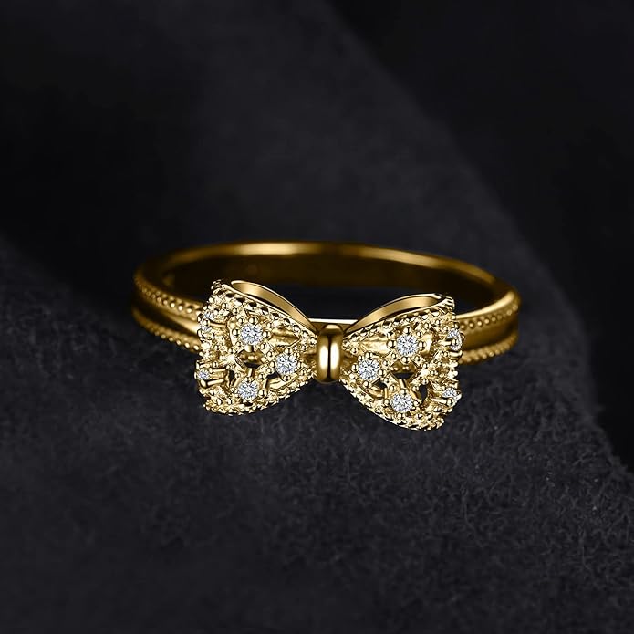JewelryPalace 14k White Yellow Rose Gold Plated 925 Sterling Silver Rings for Women, Cubic Zirconia Promise Rings for Her, Stackable Wedding Bands Rings for Women Infinity Forever Love Knot Ring