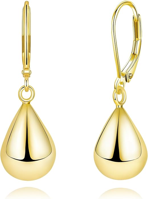 14K Gold Earring Cross Waterdrop Butterfly Heart Knot Earrings for Women Gold Silver Cross Leverback Drop Gold Silver Teardrop Hoop Dangle Earring White Gold Dangle Drop Earring