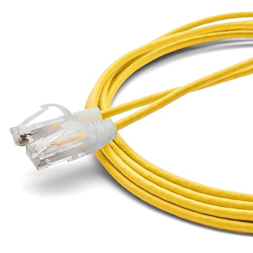 TRUECABLE Cat6 Component Rated Patch Cable, Unshielded (U/UTP), 10ft, Yellow, 28AWG Solid Copper, Snagless 10G High-Speed Ethernet Cable, PoE++ 4PPoE 100W, UL Listed, RoHS-3, 1 Pack