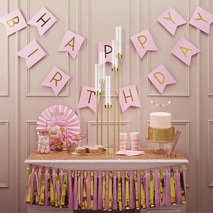 20PCS Gold Floor Candelabra,5 Arm Candle Holder Tall Floor Candle Holder with Acrylic Lampshade for Wedding Table Birthday Party Home Decoration Fit LED Taper Candles