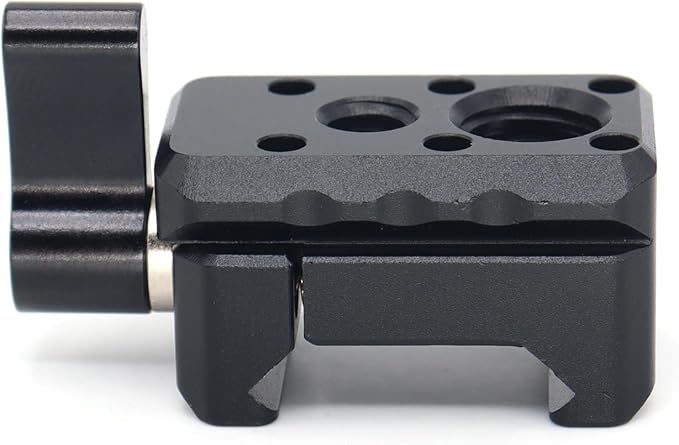 NATO Clamp Adapter,NATO Rail Lock Clamp Mount Quick Release with 1/4" 3/8" ARRI Thread for Camera Cage Handle Monitor LED Light Microphone Cold Shoe Magic Arm (Orange)