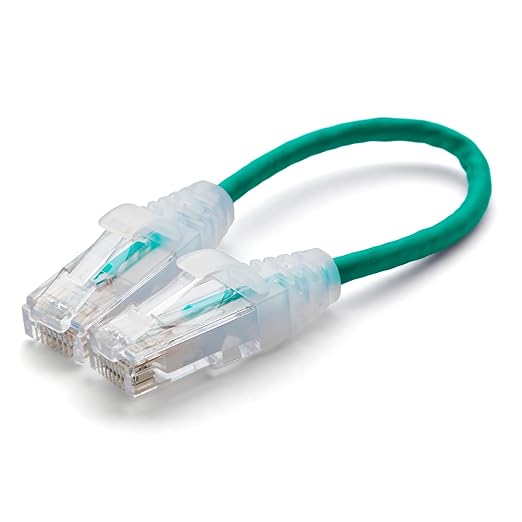 TRUECABLE Cat6 Component Rated Patch Cable, Unshielded (U/UTP), 6in, Green, 28AWG Solid Copper, Snagless 10G High-Speed Ethernet Cable, PoE++ 4PPoE 100W, UL Listed, RoHS-3, 1 Pack