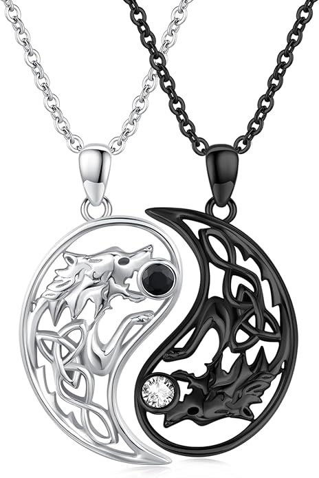 Couple Necklace S925 Sterling Silver for Women Men Mother and Daughter Matching Necklace Jewelry Gifts Birthday Valentine's Day Christmas Thanksgiving