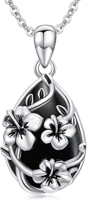 JUSTKIDSTOY Moonstone Necklace 925 Sterling Silver Teardrop Pendant Necklace Jewelry Gifts for Women Girls