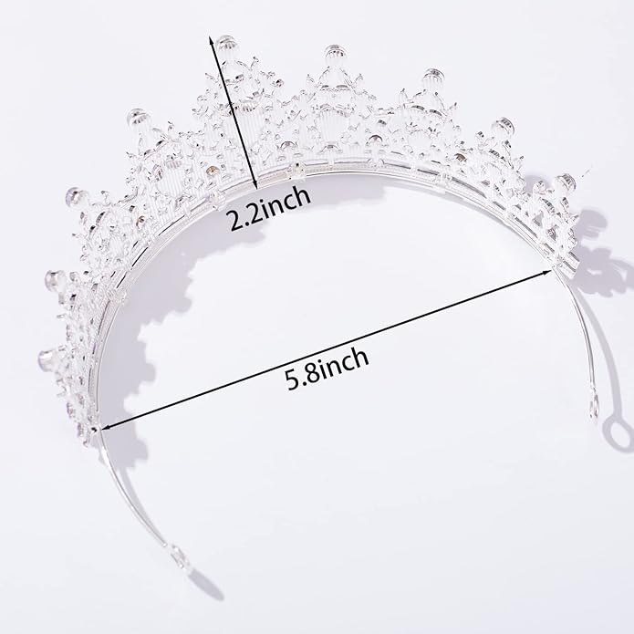 FORSEVEN Crystal Tiaras for Women, Wedding Tiaras and Crowns for Women Tiaras for Birthday Party Princess Crown Hair Accessories Bride Rhinestone Halloween Decorations Headband
