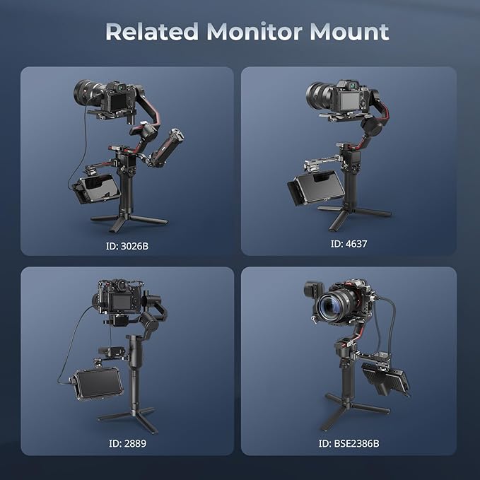 SmallRig Adjustable Camera Monitor Mount with Quick Release NATO Clamp, Cold Shoe Mount, Anti-Twist Design for DJI RS 4 Mini/RS 2 / RSC 2 / RS 3 / RS 3 Pro/RS 3 Mini - 5337