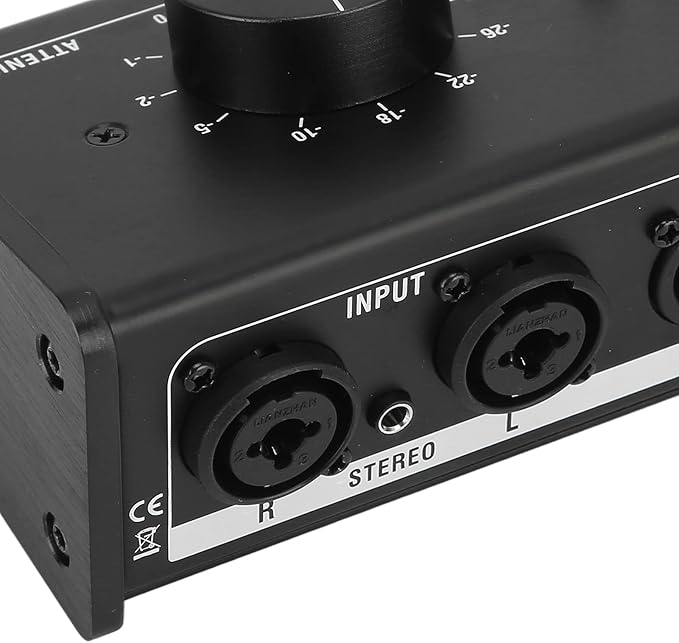 Big Knob Passive Monitor Controller, XLR and 3.5mm Interface Large Volume Knob Mute Control Passive Studio Monitor Controller Stereo Monitor Volume Controller