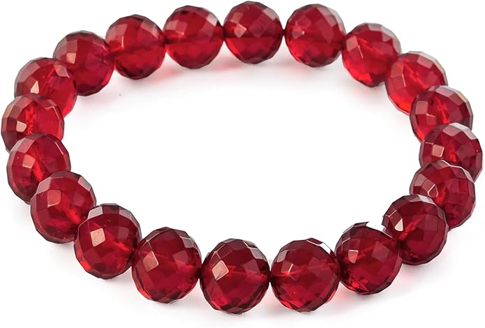 Natural Baltic Amber Bracelet for Women and Men – Stretch Wristband with Faceted Beads, Lightweight Unisex Jewelry Gift for Daily and Casual Wear
