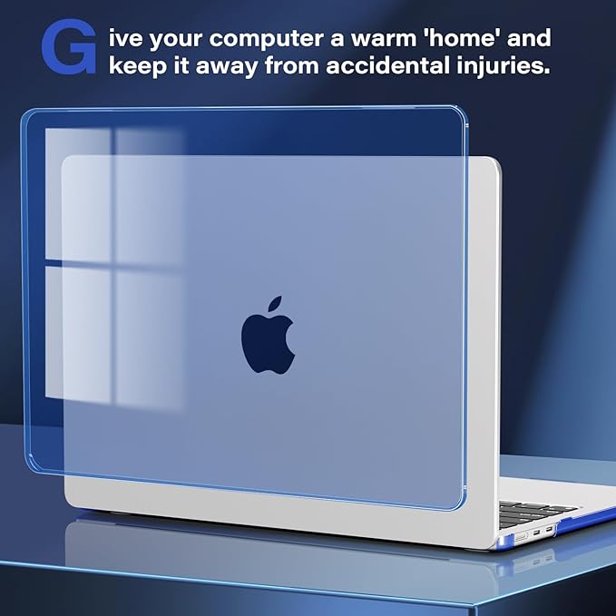 CISSOOK Compatible with MacBook Air 13.6 inch Case Blue 2022 2024 2025 Release Model A2681 A3113 A3240 with Touch ID, Hard Shell Case with Keyboard Cover for MacBook Air 13 M2 M3 M4, Blue
