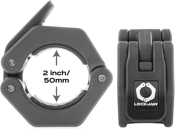 Lock-Jaw Sport Olympic Barbell Collar - Quick Release Barbell Clamp (Orange)