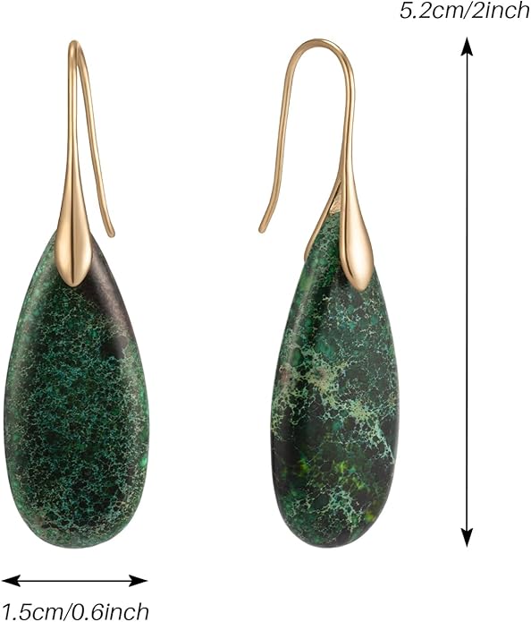 SELOVO Stone Fishhook Dangle Drop Earrings Statement Earrings for Women Stone
