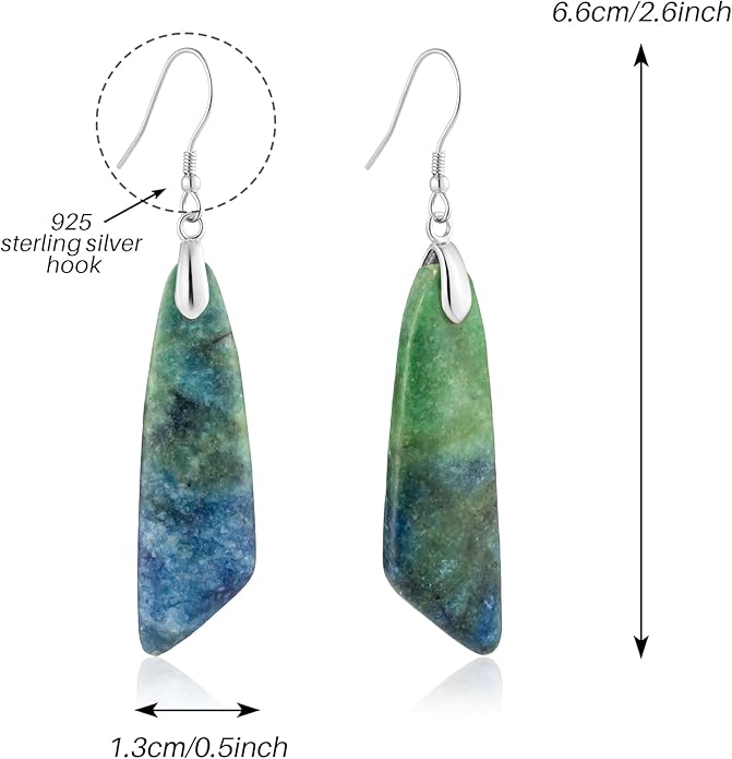 SELOVO Jasper Stone Earrings for Women Trendy Dangle Earrings Fishhook Drop Earrings