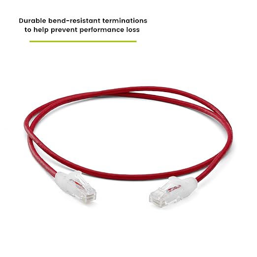 TRUECABLE Cat6 Component Rated Patch Cable, Unshielded (U/UTP), 3ft, Red, 28AWG Solid Copper, Snagless 10G High-Speed Ethernet Cable, PoE++ 4PPoE 100W, UL Listed, RoHS-3, 5 Pack