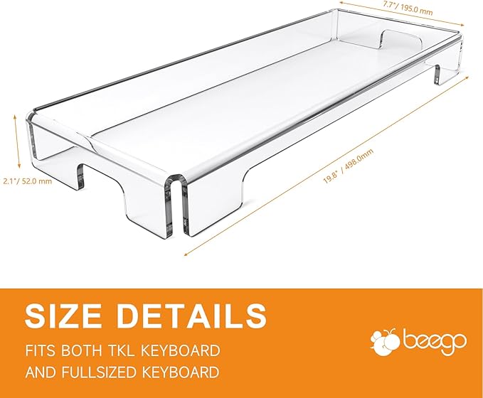 BEEGO Mechanical Computer Keyboard Cover - Clear Acrylic Keyboard Cover Keyboard Dust Cover Mechanical Keyboard Cover Full Size Keyboard Protector