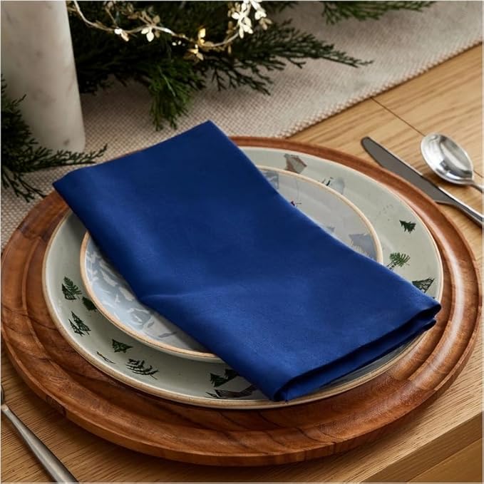 TARAN LIVING Easter Gift Napkin Ultra Soft Durable Washable Mitered Corners Cotton Dinner Napkins Reusable Best for Gift All Occasions - Blue, Set of 12 18x18 Inch