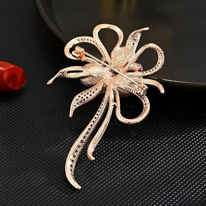 Flower Brooch for Women Rhinestone Flower Brooch Pins Floral Brooches Jewelry Gift for Mom Wife