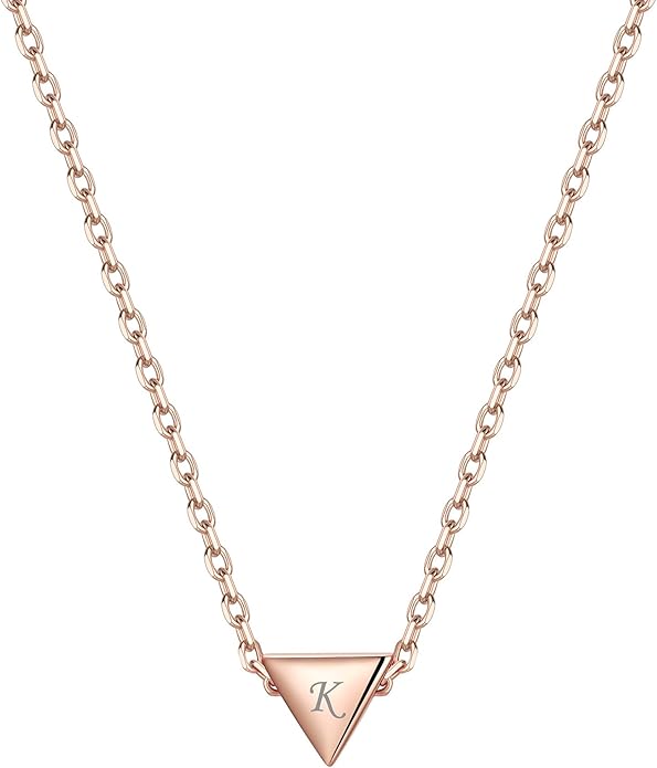 ChicSilver Personalized 925 Sterling Silver Dainty Small Heart/Star/Moon/Dot/Triangle Pendant Necklace for Women, Silver/Gold/Rose Gold/Black (with Gift Box)