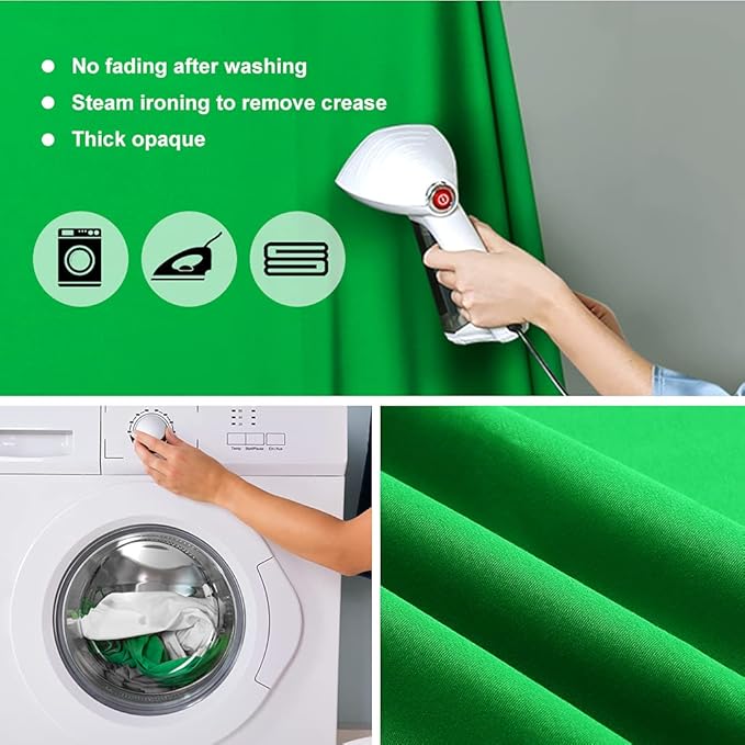 Green Screen Backdrop for Photography, Chromakey Greenscreen Background with Matt Surface for Live Streaming Video Conference Zoom Meeting Interviews or Video Prodction - 10x12ft