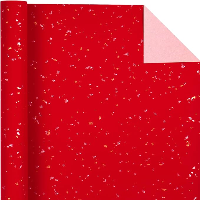 WRAPAHOLIC 30 Inch Jumbo Red Wrapping Paper Roll - 30 Inch x 16.5 Feet - Red Gold Design with Silky Touch Perfect for Christmas, Birthday, Holiday, Wedding, Baby Shower