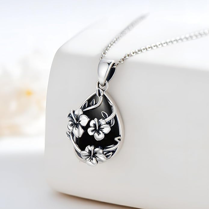 JUSTKIDSTOY Moonstone Necklace 925 Sterling Silver Teardrop Pendant Necklace Jewelry Gifts for Women Girls
