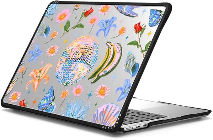 CASETiFY Impact MacBook Air 13.6" (M2-M4) Case [Cushioned Impact Corners/Scratch-Resistant/Anti-Slip Grip] - Disco Magic - Clear Black