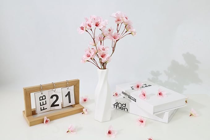 100pcs Pink Cherry Blossom Flowers Artificial Cherry Blossom Heads Silk Mini Cherry Flowers for Crafts DIY Wedding Party Decor(1.6 Inch)