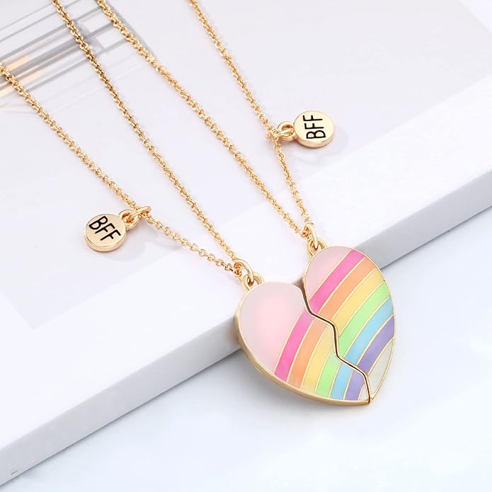 Couple Heart Or Cat BFF Best Friend for Girls Puzzle Friendship Pendant Necklaces,316L Stainless Steel