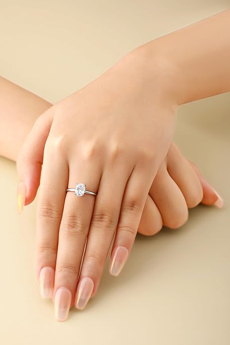 Elspeth 925 Sterling Silver Engagement Ring for Women Oval/Radiant/Pear/Princess/RoundCut Cubic Zirconia Promise Ring Size 4-10