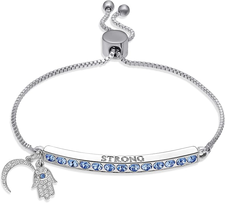INSPIRED VOICES Sterling Silver Plated Charm Bracelets for Women - Easy Adjustable Bracelets