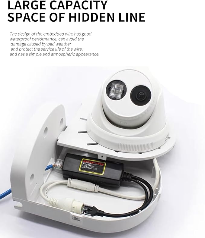 Indoor Outdoor Camera Bracket ABS Plastic Wall Mount L-Shaped Bracket for Security Dome IP Camera Mounting, Junction Box Cable Management (4.5in-SL-4PACK)