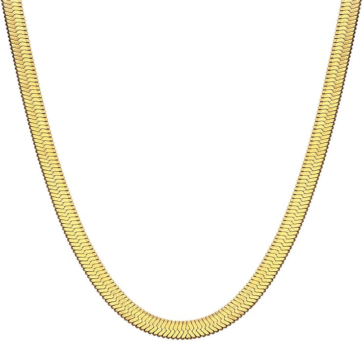 Fashion Necklace, White Gold and 18K Gold Plated Necklaces, Snake Chain, Rope Chain.Best Gift for Woman(16-18in)