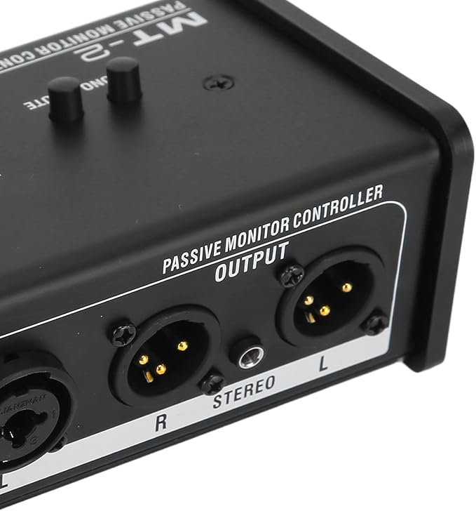 Passive Monitor Controller,Mute Control Large Control Knob Passive Stereo Monitor Controller,Pure Signal Passive Volume Controller,for Studio Monitor