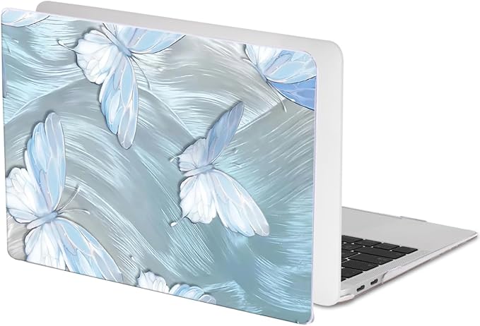 for MacBook Pro Case 13 inch 2022 2021 2020-2016 A2338 M2/M1 A2251 A2289 A2159 A1989 A1706 with Touch ID, Plastic Hard Shell Keyboard Cover Screen Film Webcam Cover, Tin Foil Butterfly