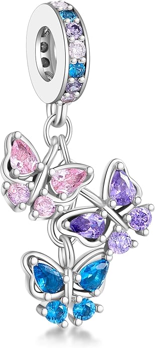 Birthday Fashion Love Heart Dangle Charm 925 Sterling Silver Charms fits Bracelets and Necklace Pendant Bead Charms Jewelry Present for Women Family Friends