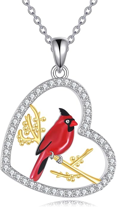 YFN 925 Sterling Silver Hummingbird/Cardinal/Cat Necklace for Women Animal Pendant with Adjustable 18"+2" Chain Jewelry Gift for Christmas, Valentine's Day, Mother's Day, Birthday-Gift Box Included