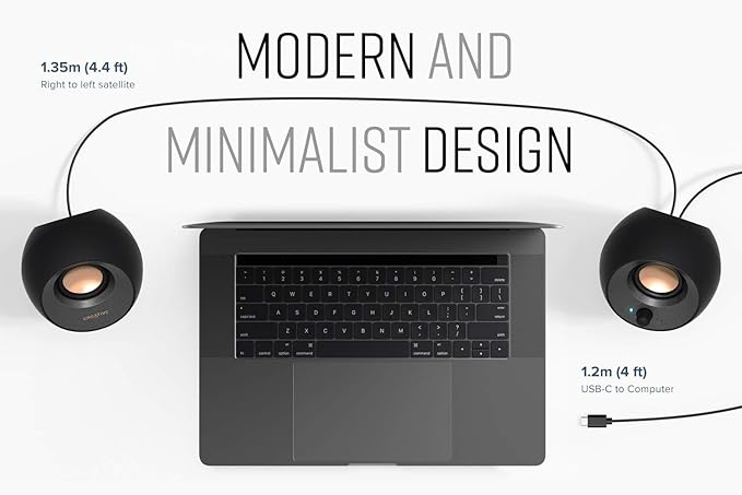 Creative Pebble V3 Minimalistic 2.0 USB-C Desktop Speakers with USB Audio, Clear Dialog Enhancement, Bluetooth 5.0, 8W RMS with 16W Peak Power, USB-A Converter Included (White)