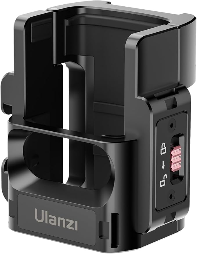 ULANZI PK-06 Expansion Adapter Accessories for DJI Osmo Pocket 3 - Aluminum Protective Cage Metal Bracket Mount with 1/4 Screw Holes/Gopro Adapter/Cold Shoe/Osmo Action Quick-Release