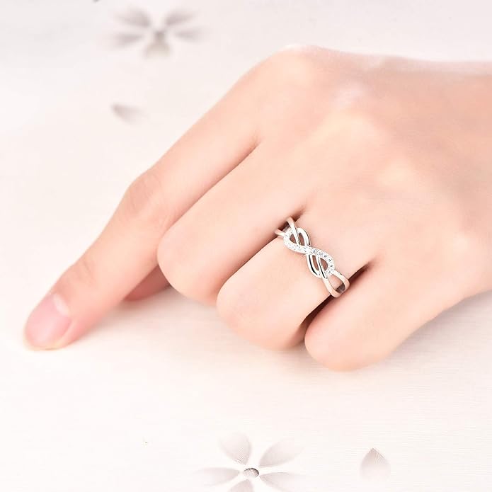STARCHENIE Infinity Heart Ring for Women 925 Sterling Silver Size 5-10