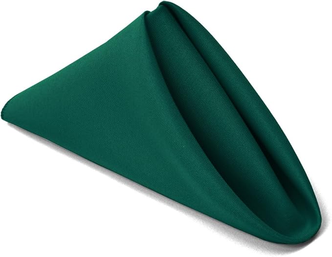 TableLinensforLess 17x17-Inch Cloth Napkins (12, Forest Green)