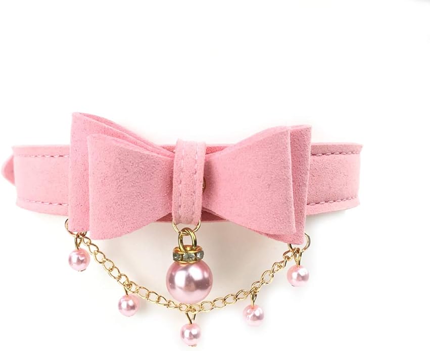 Bell Choker Collar Necklace Lolita Bow Collar Cat Kitty Velvet Necklace