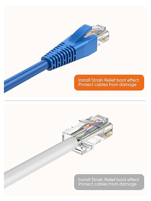 CableCreation RJ45 Ethernet Network Cable Strain Relief Boot 100-Pack Fits CAT5 CAT5E CAT6 CAT6A, RJ45 Color Coded Cable Connector Plug Cover for Various Diameter LAN Cable, Blue