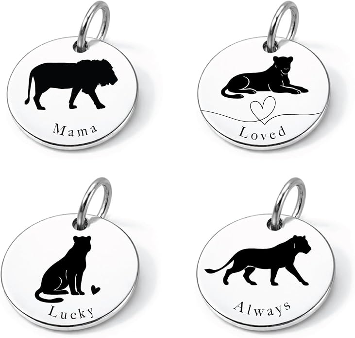 SM Design Mama Animal Charm Set – Set of 4 Stainless Steel Charms – Motherhood & Family Keepsake Jewelry Charmss