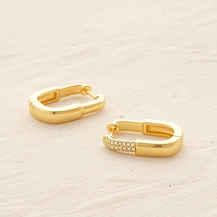 MYEARS Women Earrings Gold Huggie Hoop Ear Stud Cuff 14K Small Simple Hypoallergenic Everyday Jewelry