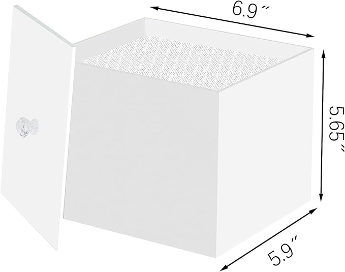 Face Towel Box, Acrylic Facial Disposable Towelettes Holder Container for XL Face Towels and Protects from Dust, White
