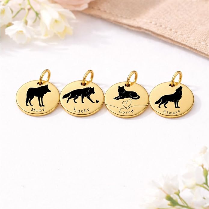 SM Design Mama Animal Charm Set – Set of 4 Stainless Steel Charms – Motherhood & Family Keepsake Jewelry Charmss