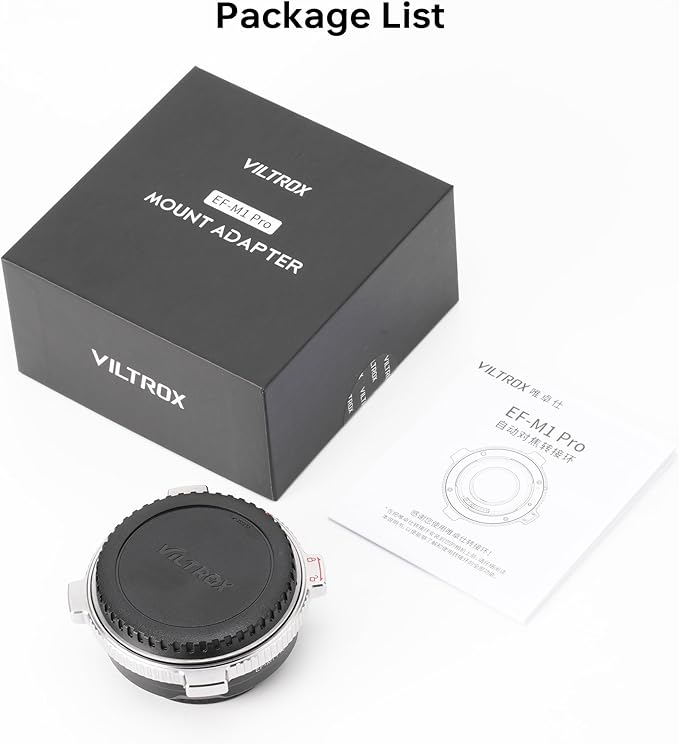 VILTROX EF-M1 Pro Lens Adapter, Auto Focus Ring Mount Adapter Lens Converter with Security Lock Compatible with Canon EOS EF/EF-S Lens to M4/3 MFT GH4 GH5 GF6 GX7 E-M5 E-M10II E-PL5 Cameras