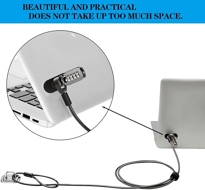 Laptop Anchor Plate and Lock Plate with Lock Slot, Self-Adhesive Security Plate Anti Theft Lock Slot for Cables to Lock Down Laptops, Mac Book, Tablets, iPad, or Other Computer