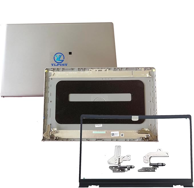 Replacement Laptop LCD Back Cover Top Case Rear Lid with Hinges and Front Bezel Frame for DELL Inspiron 15 3510 3511 3515 3250 3525 DDM9D 0DDM9D 9WC73 09WC73 Silver