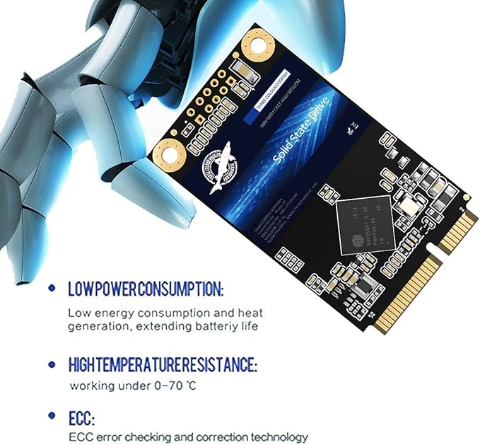Dogfish mSATA SSD 256GB 3D NAND TLC SATA III 6 Gb/s, mSATA (30x50.9mm) Internal Solid State Drive - Compatible with Desktop PC Laptop - (MSATA 256GB)